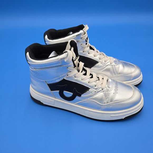 True Religion Silver High‎ Top Sneakers Mens 9.5 - Picture 3 of 8